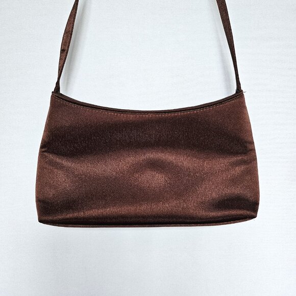 CLAIRE'S Brown Satin Purse / Small Handbag with Bow Accent - Picture 4 of 7